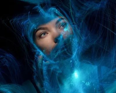 Abstract light woman 4k neon wallpaper