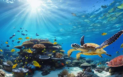 Deep Blue Underwater Reef hd ocean wallpaper