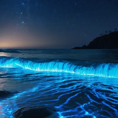 Ocean Bioluminescence Night phone ocean wallpaper