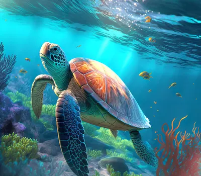 Sea turtle wildlife 4k ocean wallpaper