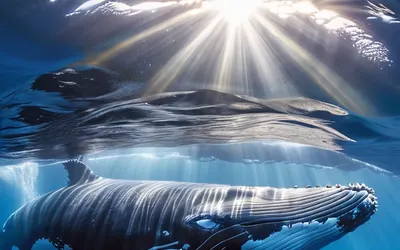 Whale Underwater Majestic tablet ocean wallpaper