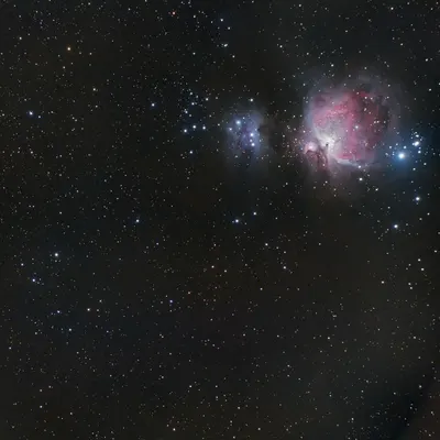 A detailed view of the Orion Nebula surrounded by a star-filled galaxy, perfect  4k space wallpaper