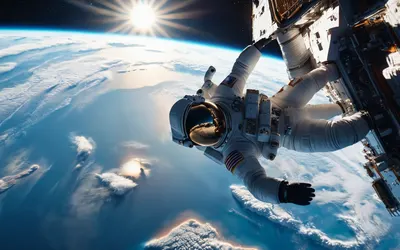 Astronaut Floating Above Earth hd space wallpaper
