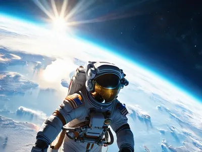 Astronaut Floating Above Earth phone space wallpaper