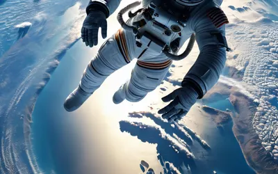 Astronaut Floating Above Earth tablet space wallpaper
