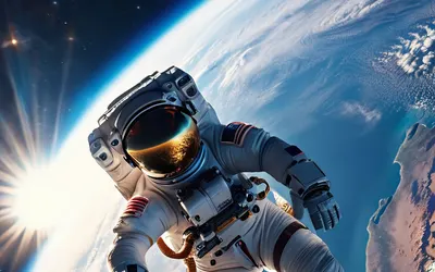 Astronaut Floating Above Earth tablet space wallpaper