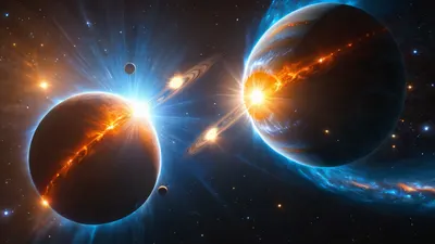 Binary Star System 4k space wallpaper