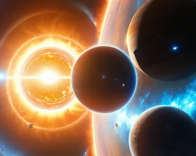 Binary Star System phone space wallpaper