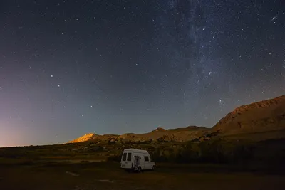 Camping travel stars 4k space wallpaper