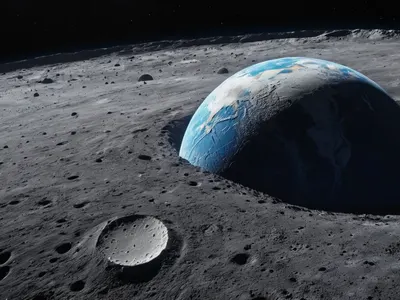 Earth from Moon Surface hd space wallpaper