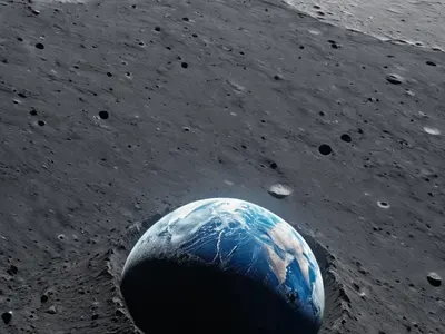 Earth from Moon Surface phone space wallpaper