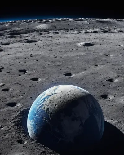 Earth from Moon Surface phone space wallpaper