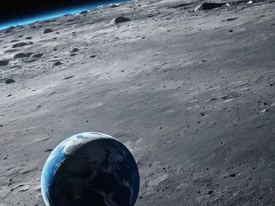 Earth from Moon Surface phone space wallpaper