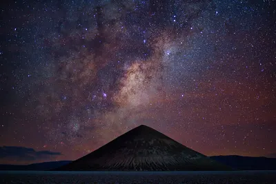 Milky way astrophotography mountain 4k space wallpaper