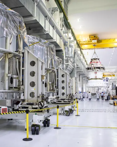 Orion Spacecraft Adapter (SA) Cone Install hd space wallpaper