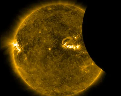 SDO Saw Only a Partial Eclipse hd space wallpaper