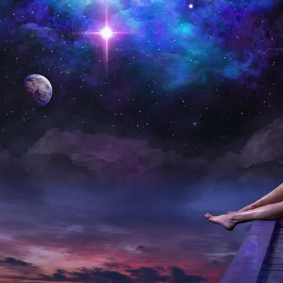 Starlight girl woman 4k space wallpaper