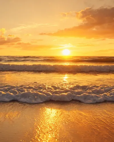 Beach Sunset Golden Waves hd sunset wallpaper
