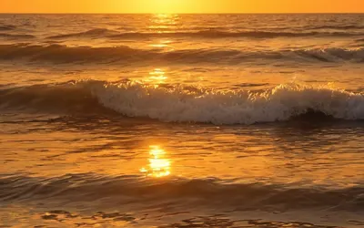 Beach Sunset Golden Waves phone sunset wallpaper