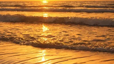 Beach Sunset Golden Waves phone sunset wallpaper