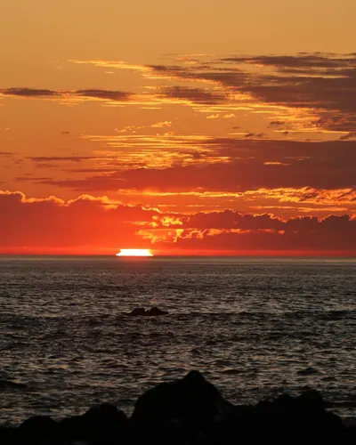Breathtaking sunset at Matosinhos Beach, Portugal, with vibrant orange hues refl 4k sunset wallpaper