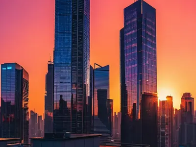 City Skyline Sunset tablet sunset wallpaper