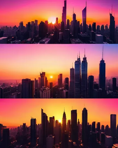 City Skyline Sunset tablet sunset wallpaper