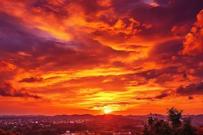 Dramatic Fire Sunset Sky phone sunset wallpaper