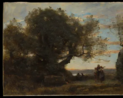 Landscape with Figures (Les Bohémiens) hd sunset wallpaper