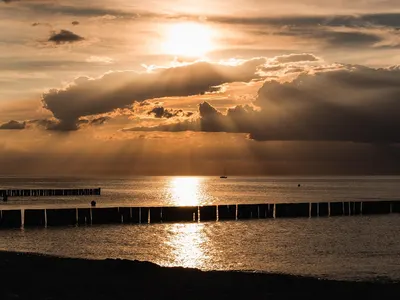 Sunset beach sea 4k sunset wallpaper