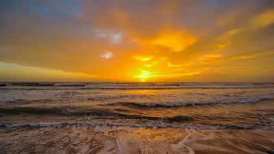 Sunset beach sea 4k sunset wallpaper