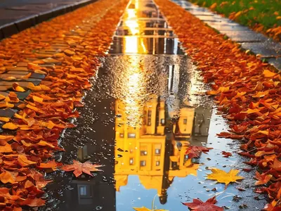 Sunset Reflection Puddle phone sunset wallpaper