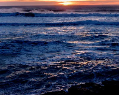 Waves sea sunset 4k sunset wallpaper